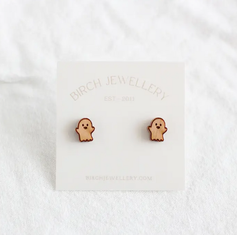 Ghost Earrings | Wooden