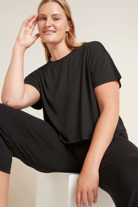 Downtime Crop Tee | Black