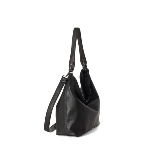 Mary Vegan Crossbody Hobo Bag | Black