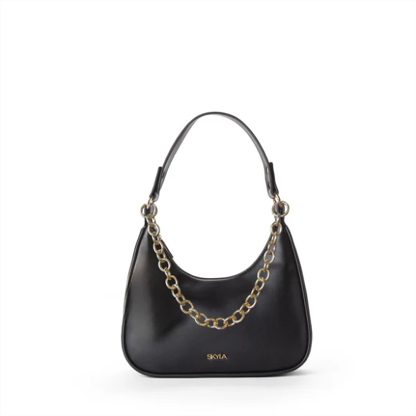 SKYLA - CHARLIE VEGAN SHOULDER BAG | BLACK