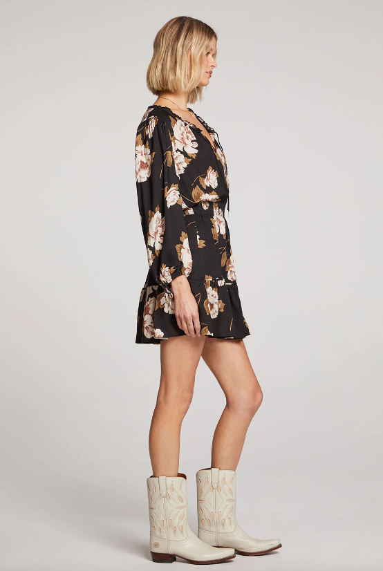 SALTWATER LUXE - DIANNA MINI DRESS | BLACK