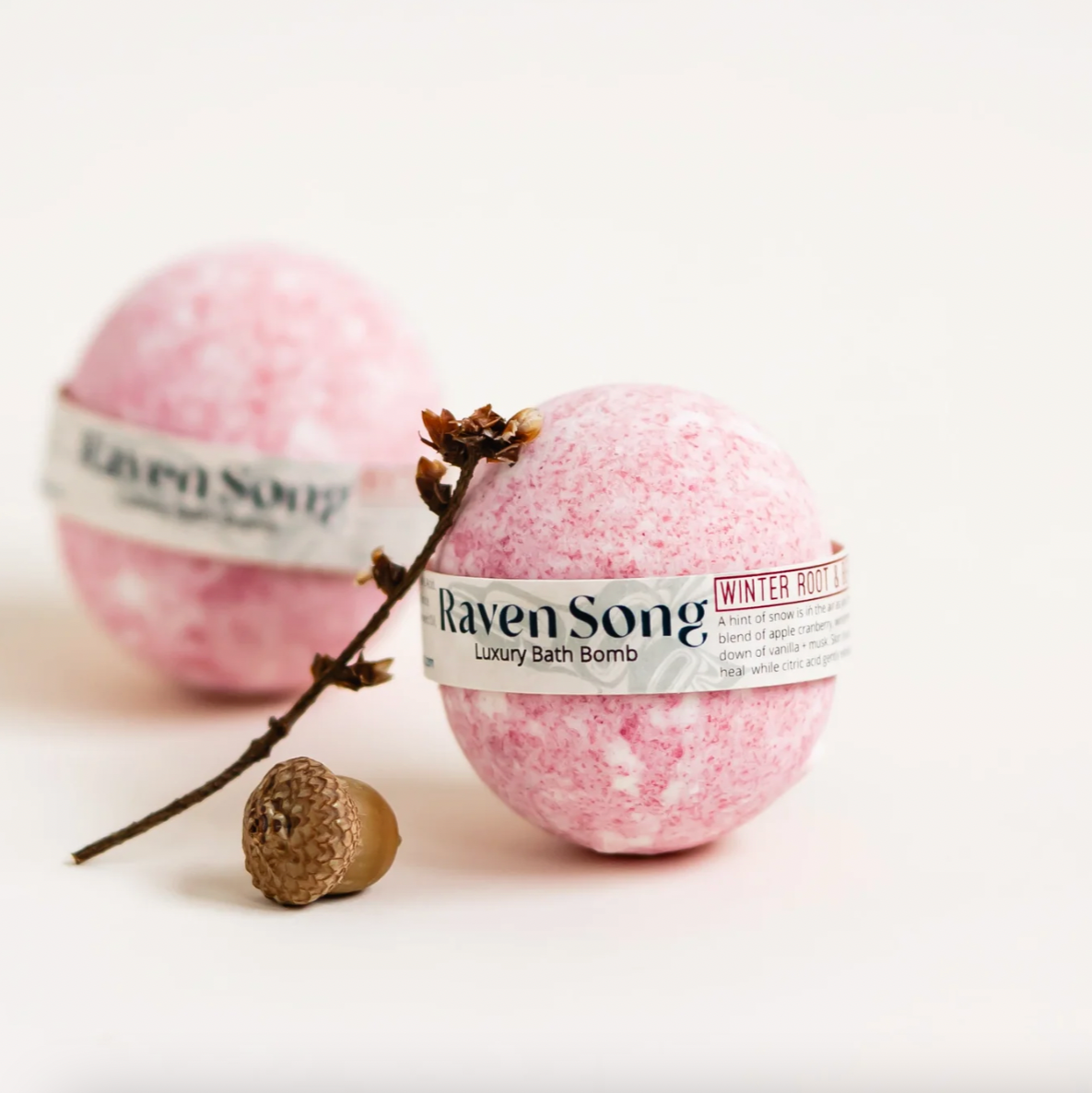 RavenSong Winter Root & Berry Gather Bath Bomb | Cranberry + Black Currant + Pine