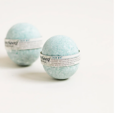 RavenSong Snow Mint Bath Bomb | Icicle + Peppermint + Spearmint