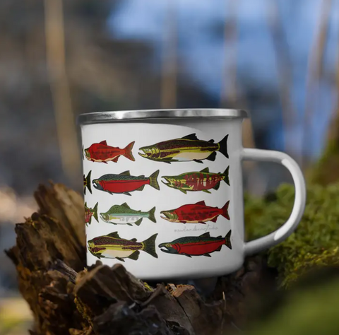 Owl And Bear - Camping 12Oz Mug | Salmon