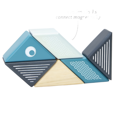 Magnetic Wooden Block Set | Whale