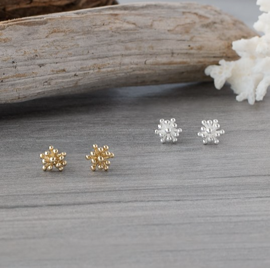 GLEE JEWELRY - LIVING CORAL STUDS | GOLD, SILVER