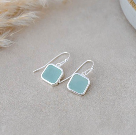 Amazonite Florence Earrings | Silver