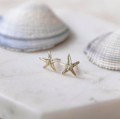 GLEE JEWELRY - WHIMSICAL SEA STAR STUDS | GOLD OR SILVER