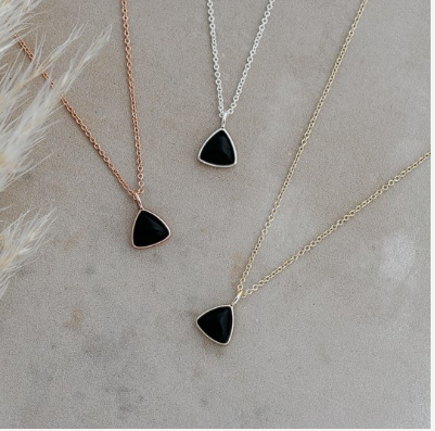 Elise Necklace | Black Onyx Or Amazonite