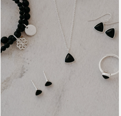 Elise Necklace | Black Onyx Or Amazonite