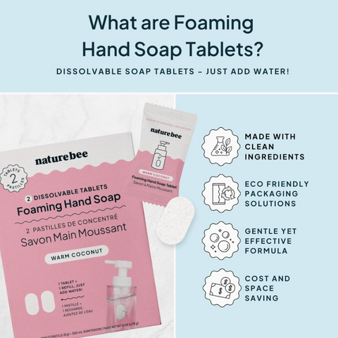 2 Concentrated Foaming Hand Soap Tablets (Box) | Warm Coconut