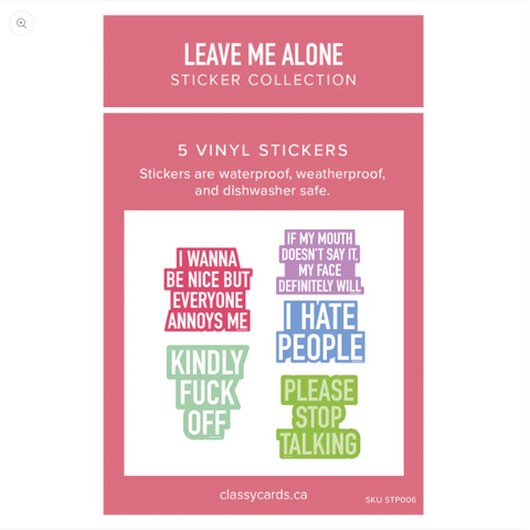 Sticker Pack | Leave Me Alone Collection 5 Pack