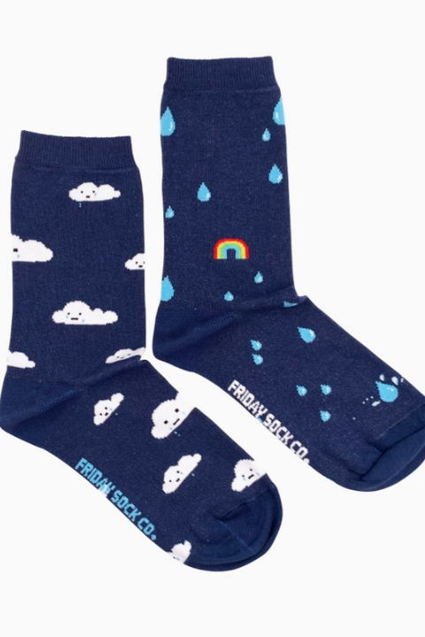 Women'S Mismatched Socks | Rain and Clouds