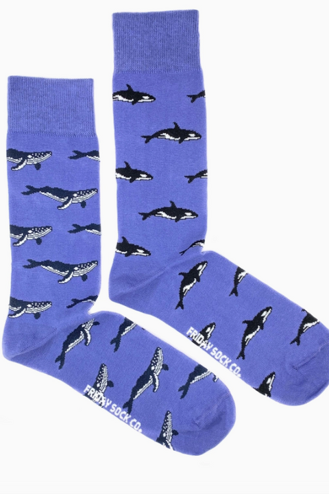 Men's Mismatched Socks | Humpback Whale and Orca