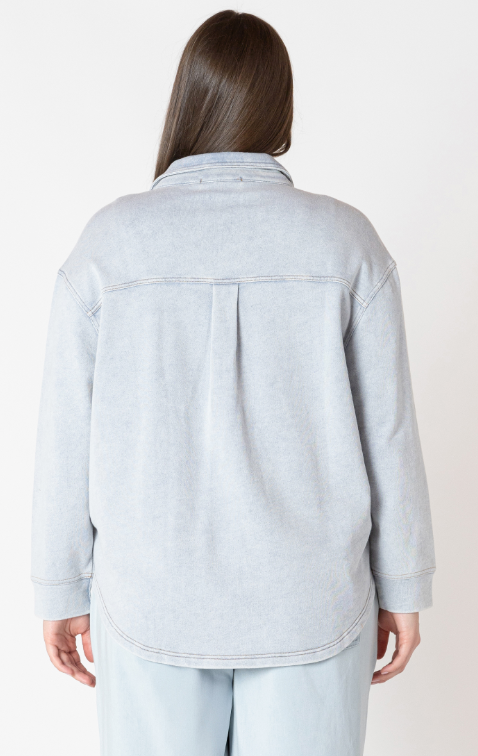 LS Knit Denim Jacket | Washed Light Blue