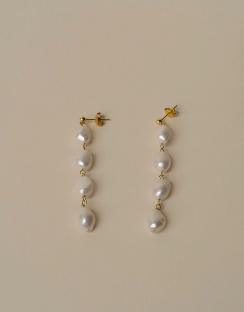 Bauble Pearl Dangles | Gold