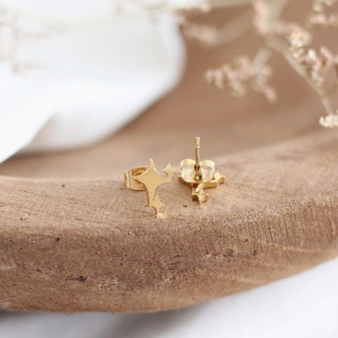 Mini Sparkle Earrings | Gold