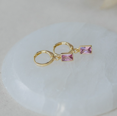 Shine Hoops | Gold/Pink