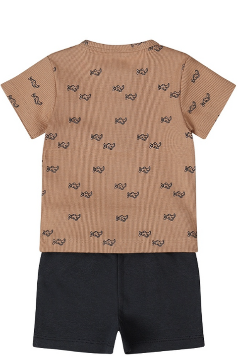 2 Piece Baby Set | Brown and Navy Airplanes