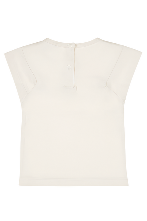 T-Shirt | Off White With Embroidery Detail