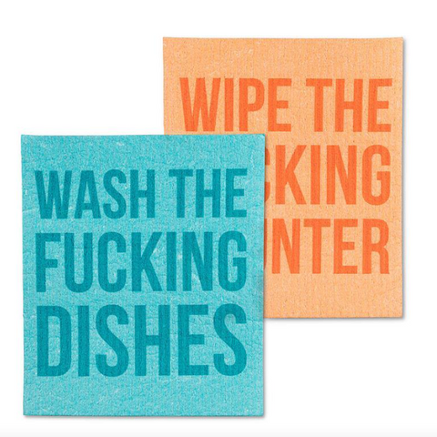 Wash The Dishes | Swedish Dishcloth 2 Pack
