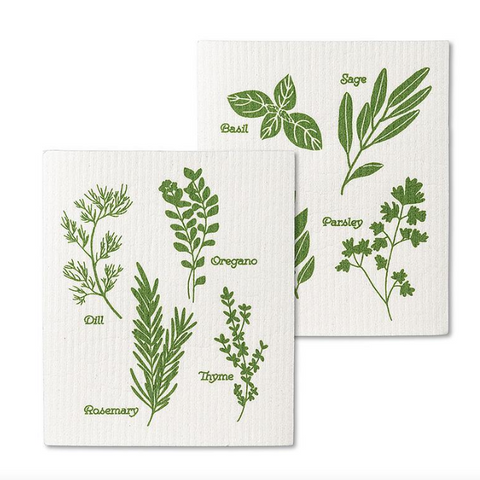 Assorted Herbs | Swedish Dishcloth 2 Pack