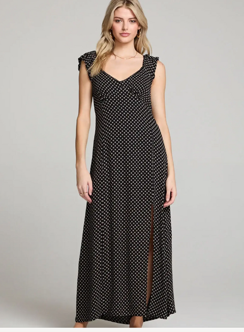 Flora Midi Dress - Black