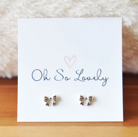 Marjorie Bow Stud Earrings - Gold or Silver