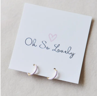 Sutton Enamel Huggie Hoops - Lilac or Pink