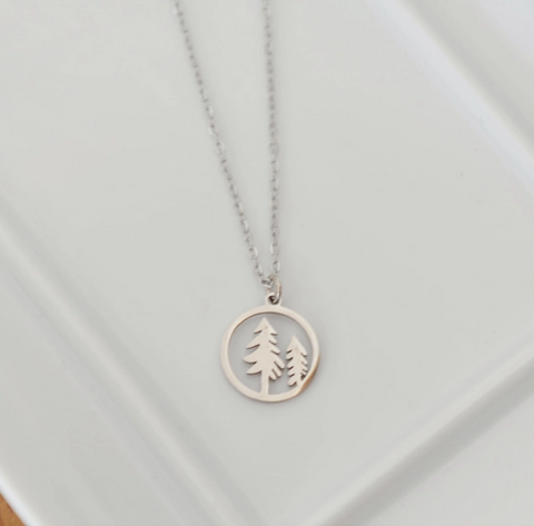 Hemlock Tree Necklace - Gold or Silver