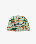 Children's hat with frog pattern and 'HEADSTER' branding on a white background