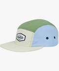 Multicolored cap with a logo on a white background