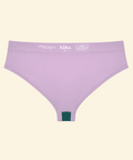 Purple underwear with a visible brand label on a beige background