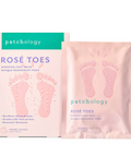 Two packages of 'Rose Toes' foot mask by Patchology on a white background.