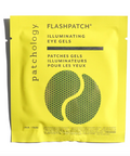 Yellow packaging of FlashPatch illuminating eye gels on a white background