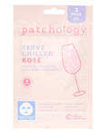 Patchology mask packaging on a website page with product details.