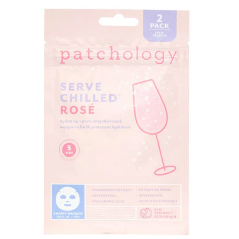 Patchology mask packaging on a website page with product details.