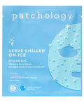 Patchology product page on a website with a blue mask packaging.