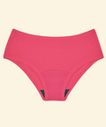 Pink bikini bottom on a beige background