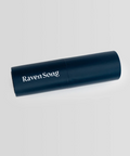 Black cylindrical object with 'Raven Song' text on a light gray background