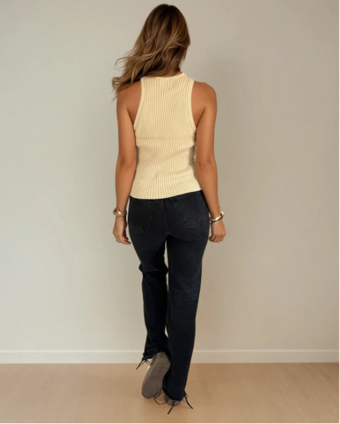 Fiona Ribbed Knit Top | Biscotti