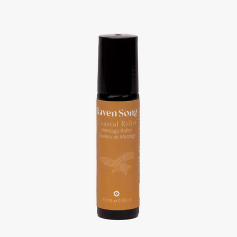 Roll-up bottle with brown label on a white background