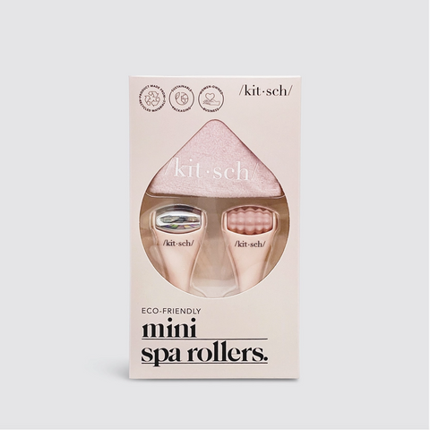 Kit & Seh mini spa rollers packaging on a light gray background