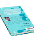 Blue notebook with text and a photo on a white background