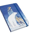 Notebook with a polar bear design on a blue background
