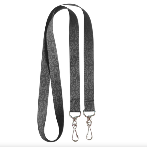 Gray lanyard with pattern on a white background