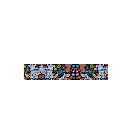 Colorful patterned object on a white background