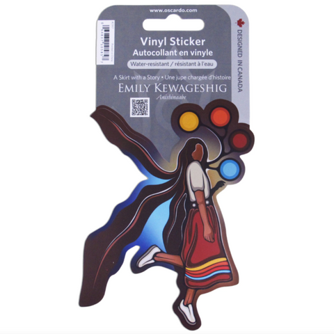 Vinyl sticker with artistic design on a white background