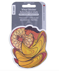 Vinyl sticker with artistic design on a white background