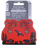 Vinyl sticker with nature design and packaging on a white background